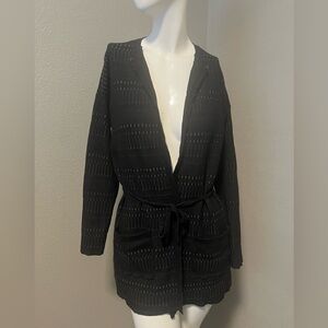 ElLIE TAHARI For DESIGN NATION Women”s Black OF With Belt Cardigan Size M